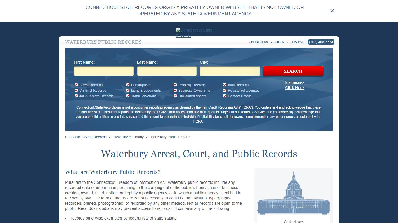 Waterbury Arrest and Public Records | Connecticut.StateRecords.org