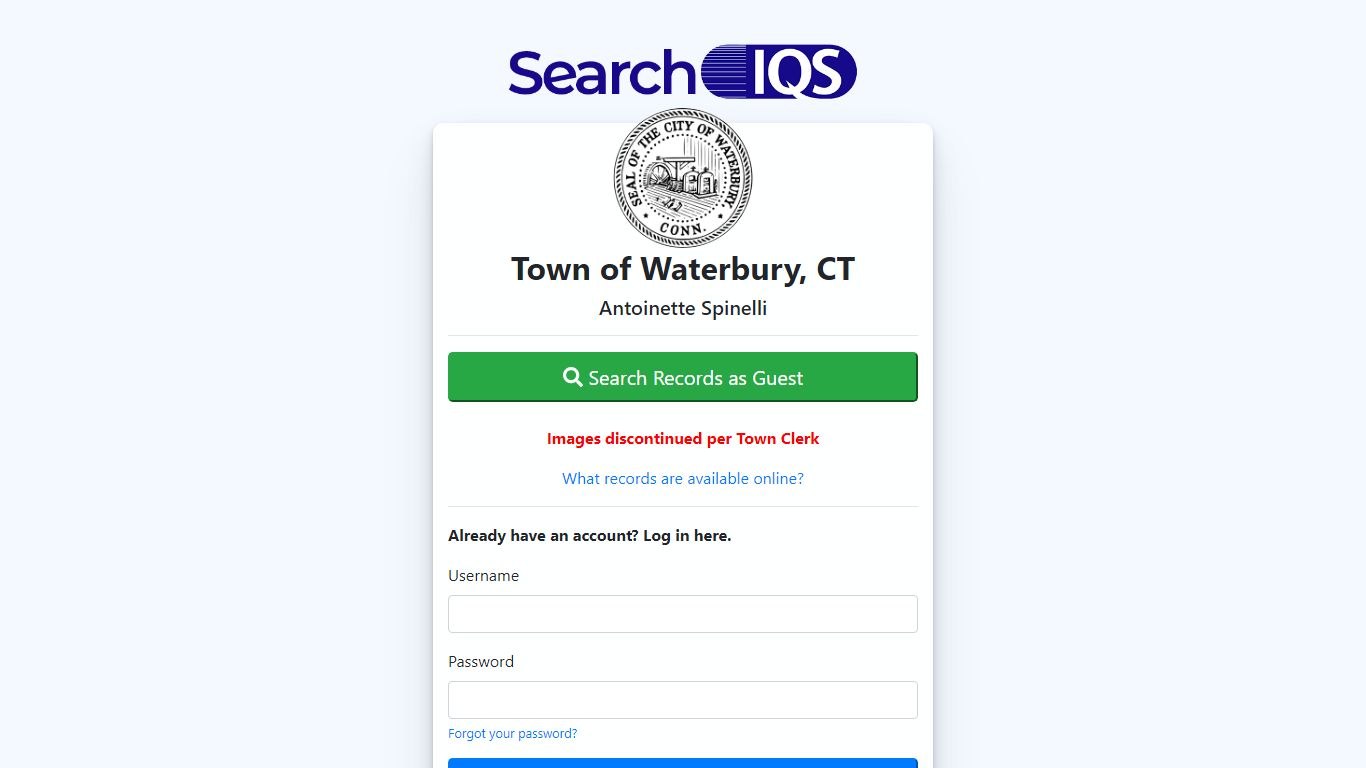 Town of Waterbury, CT - SearchIQS